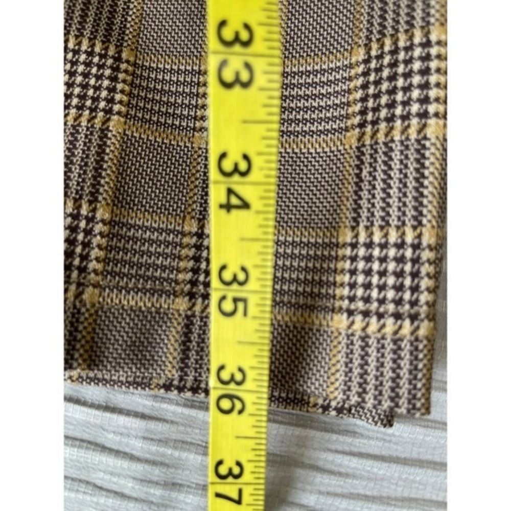 SOHO Apparel Brown Yellow Glen Plaid Pull On Skinny Pants Womens Size Large - Picture 7 of 11